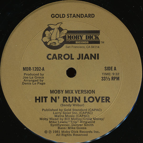Carol Jiani : Hit 'N Run Lover (12")