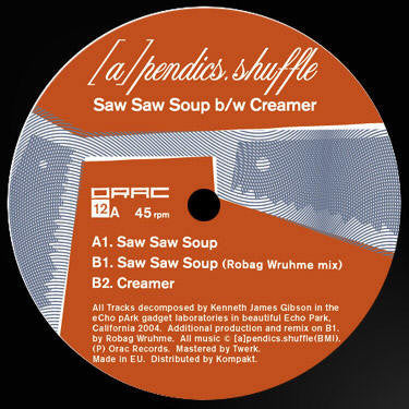 [a]pendics.shuffle : Saw Saw Soup / Creamer (12")