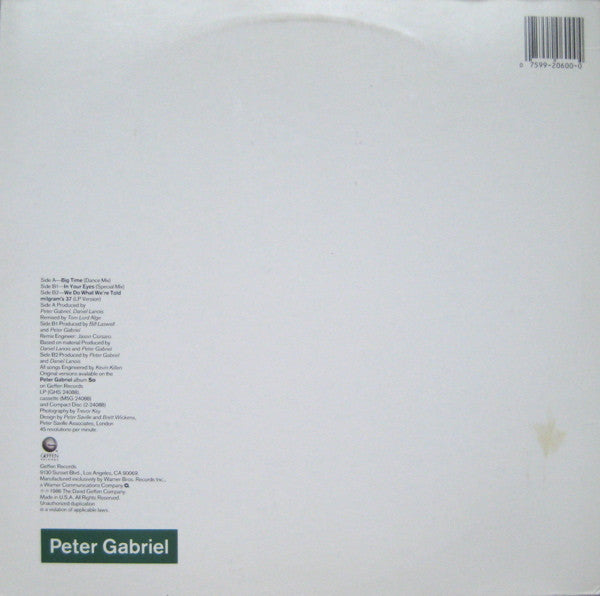 Peter Gabriel : Big Time (12", Maxi, SRC)