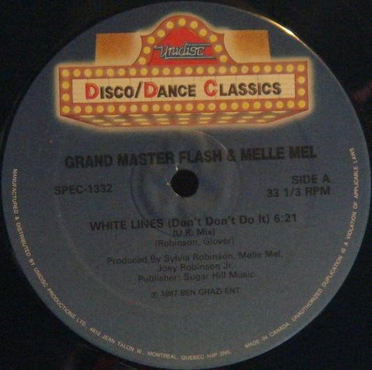 Grand Master Flash & Melle Mel* : White Lines (Don't Don't Do It) (12", RE)