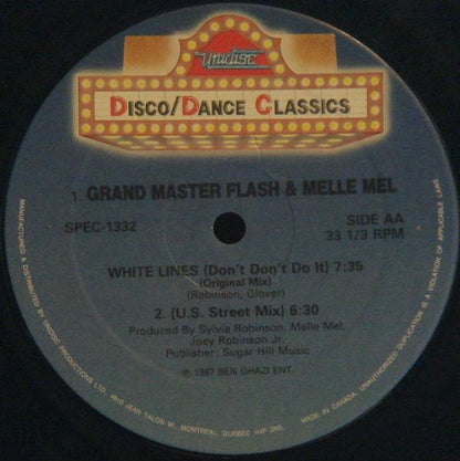Grand Master Flash & Melle Mel* : White Lines (Don't Don't Do It) (12", RE)