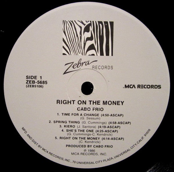 Cabo Frio : Right On The Money (LP, Album)