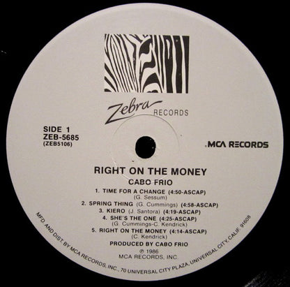 Cabo Frio : Right On The Money (LP, Album)