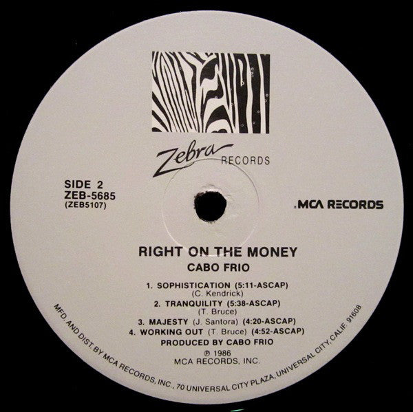 Cabo Frio : Right On The Money (LP, Album)
