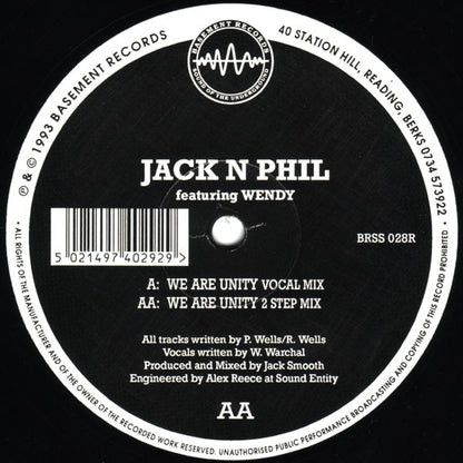 Jack N Phil Featuring Wendy* : We Are Unity (Remixes) (12")