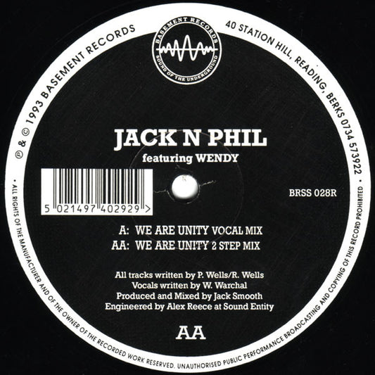 Jack N Phil Featuring Wendy* : We Are Unity (Remixes) (12")