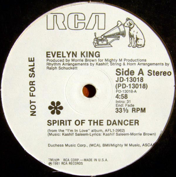 Evelyn King : Spirit Of The Dancer (12", Promo)