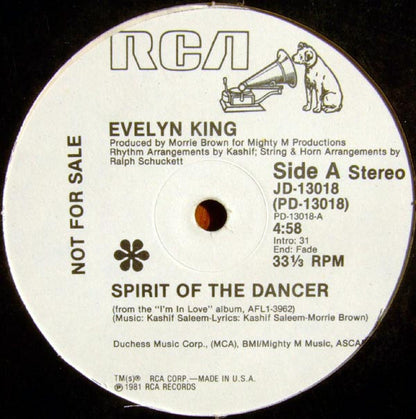 Evelyn King : Spirit Of The Dancer (12", Promo)