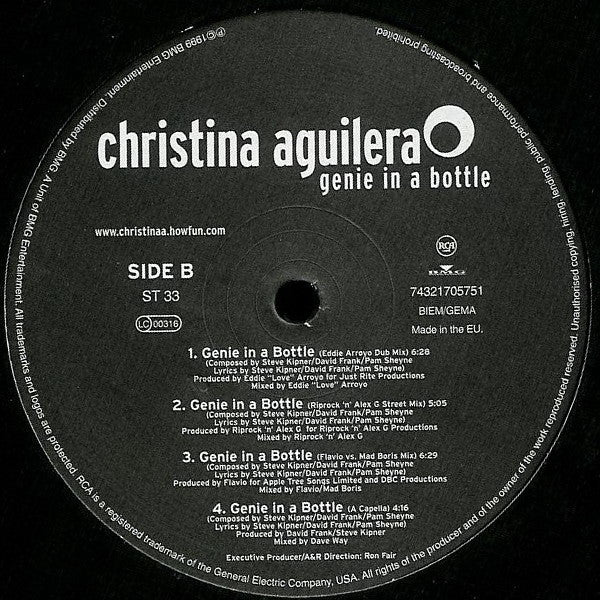 Christina Aguilera : Genie In A Bottle (The Remixes) (12")