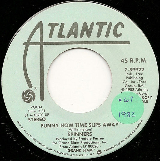 Spinners : Funny How Time Slips Away (7", Single, Mono, Promo)