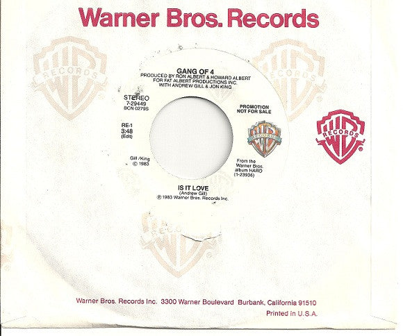 Gang Of 4* : Is It Love (7", Mono, Promo)