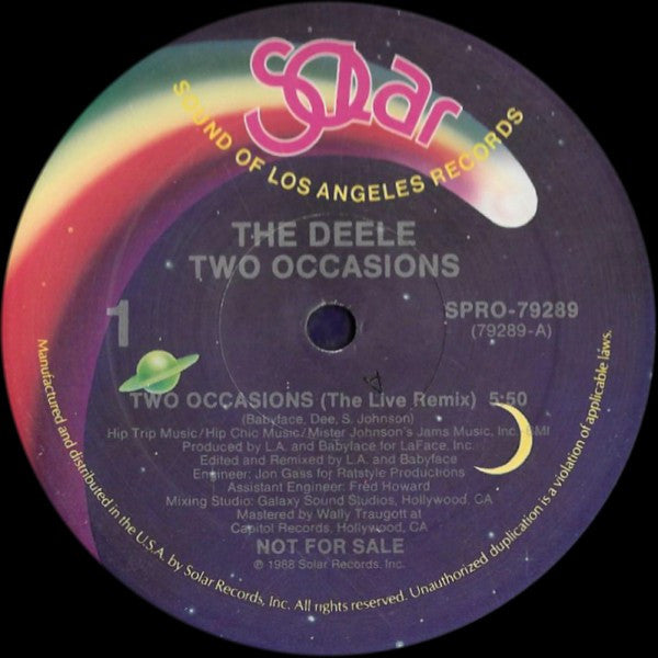 The Deele : Two Occasions (12", Promo)