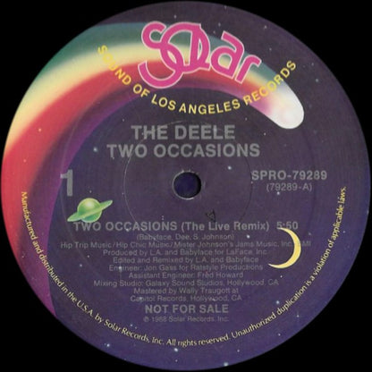 The Deele : Two Occasions (12", Promo)