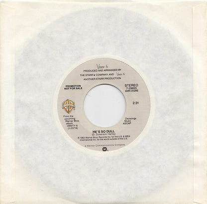 Vanity 6 : He's So Dull (7", Mono, Promo)