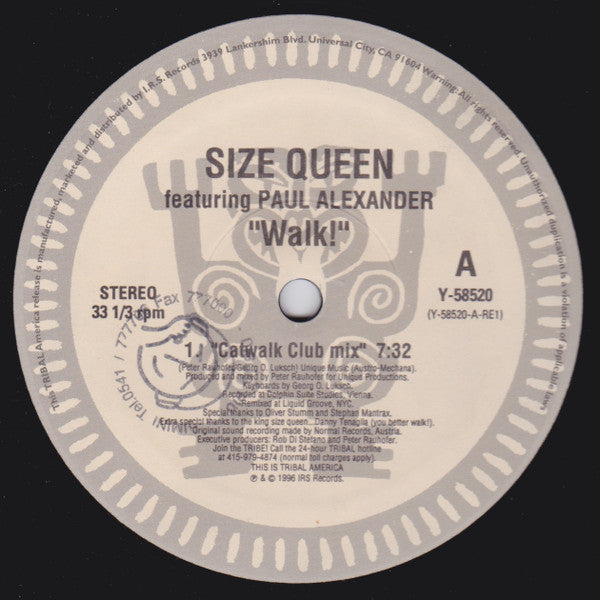 Size Queen Featuring Paul Alexander : Walk! (12")