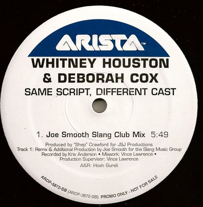 Whitney Houston & Deborah Cox : Same Script, Different Cast (2x12", Promo)