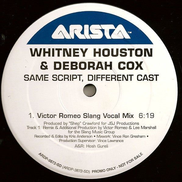 Whitney Houston & Deborah Cox : Same Script, Different Cast (2x12", Promo)