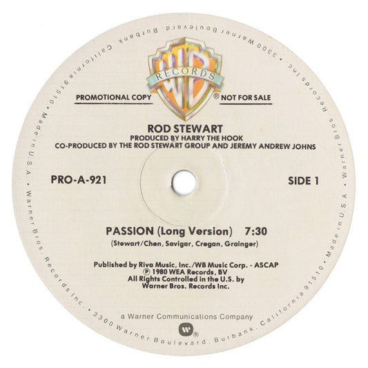 Rod Stewart : Passion (12", Promo)