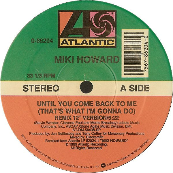 Miki Howard : Until You Come Back To Me (That's What I'm Gonna Do) (12")