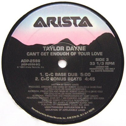 Taylor Dayne : Can't Get Enough Of Your Love (2x12", Promo, Gat)