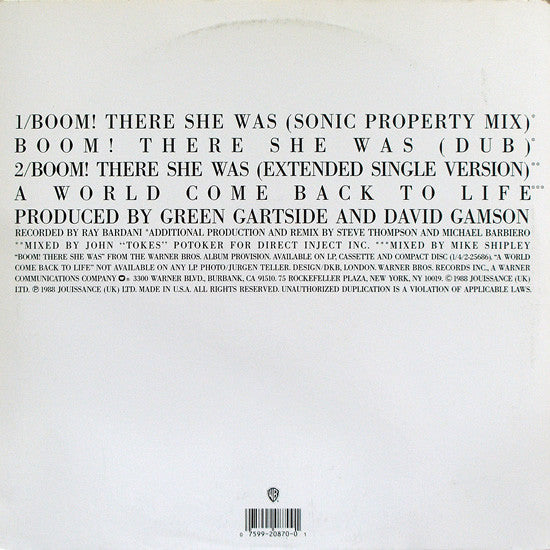 Scritti Politti Featuring Roger* : Boom! There She Was (12", Maxi)