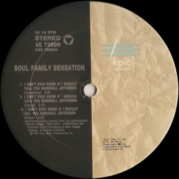 Soul Family Sensation : I Don't Even Know If I Should Call You Baby (12")