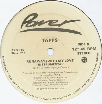 Tapps : Runaway (With My Love) (12")