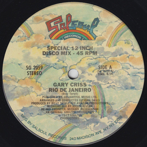 Gary Criss : Rio De Janeiro (12")