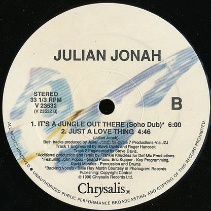 Julian Jonah : It's A Jungle Out There (12")