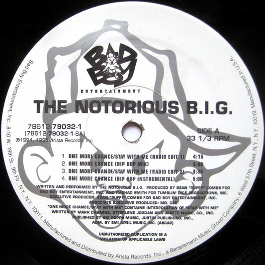 The Notorious B.I.G.* : One More Chance (12")