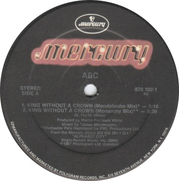 ABC : King Without A Crown (12", Single)