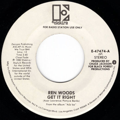 Ren Woods : Get It Right (7", Single, Mono, Promo)