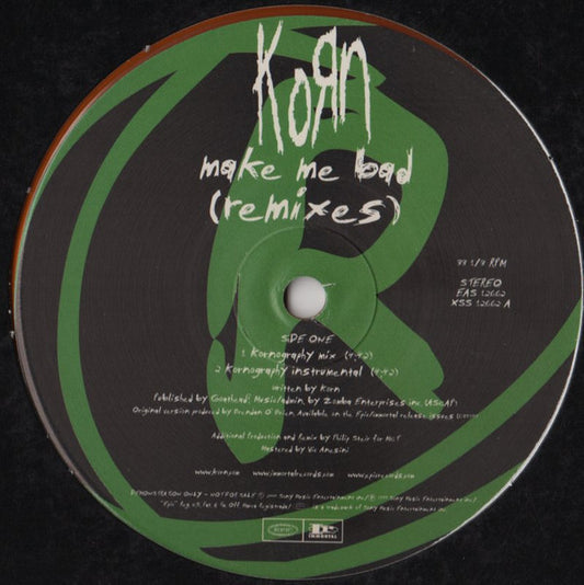 Korn : Make Me Bad (12", Promo, Yel)