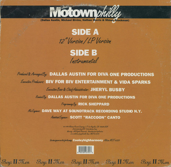 Boyz II Men : Motownphilly (12", Single)
