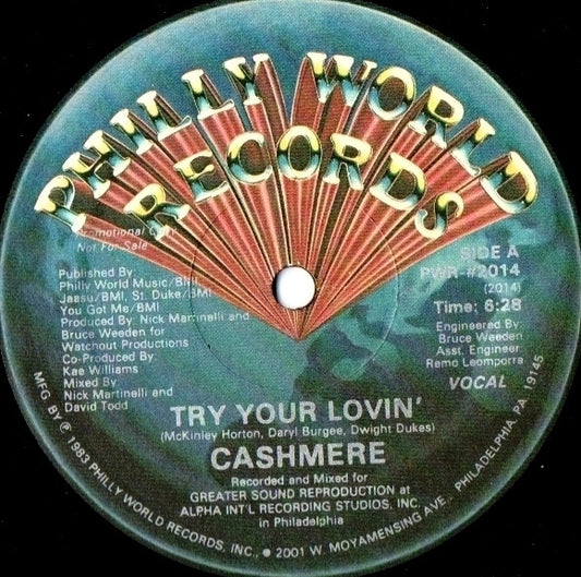 Cashmere (2) : Try Your Lovin' (12", Promo)