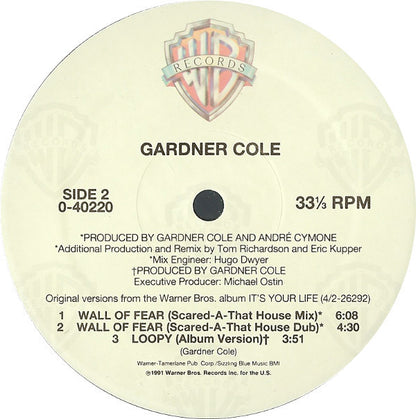 Gardner Cole : Wall Of Fear (12")