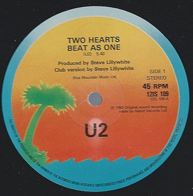 U2 : Two Hearts Beat As One (Club Version) (12", Single, Com)