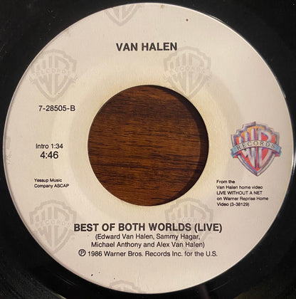 Van Halen : Best Of Both Worlds (7", Single)
