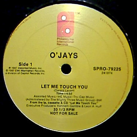 The O'Jays : Let Me Touch You / Undercover Lover (12", Promo)