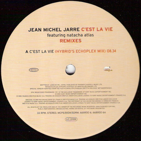 Jean Michel Jarre* Featuring Natacha Atlas : C'est La Vie (Remixes) (12", Single)