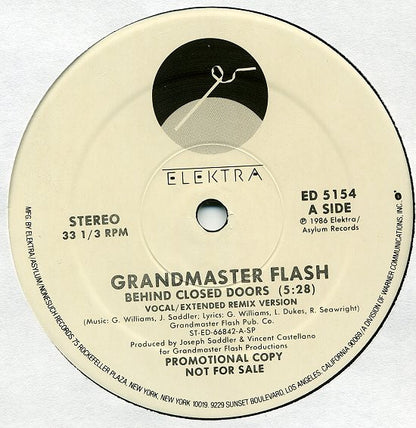 Grandmaster Flash : Behind Closed Doors (12", Promo)