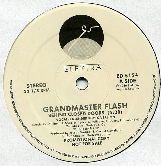 Grandmaster Flash : Behind Closed Doors (12", Promo)