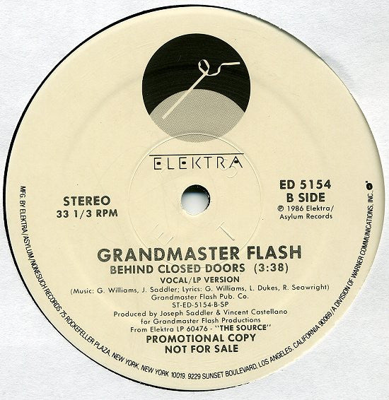 Grandmaster Flash : Behind Closed Doors (12", Promo)