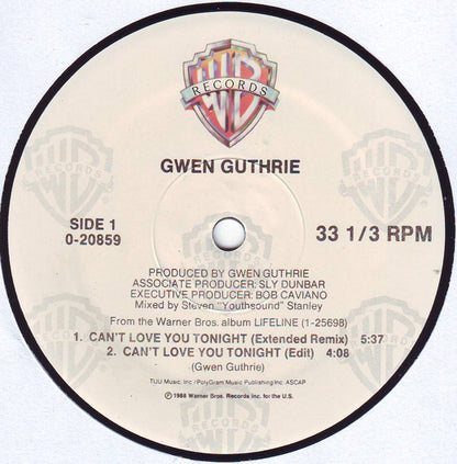 Gwen Guthrie : Can't Love You Tonight (12", Maxi, SRC)