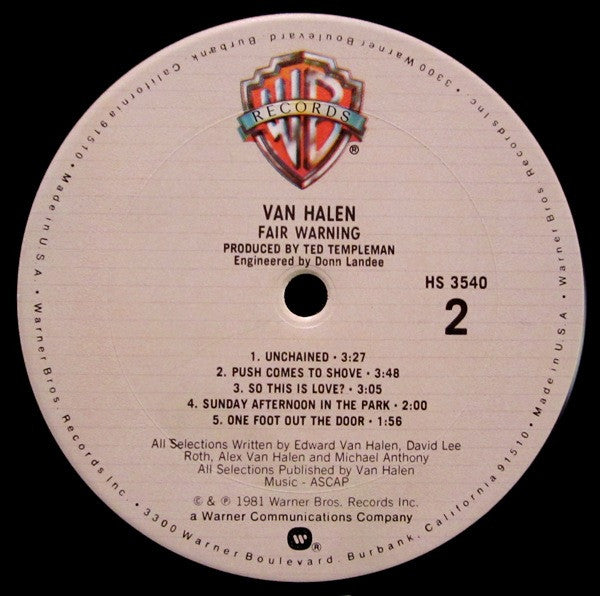 Van Halen : Fair Warning (LP, Album, Club)