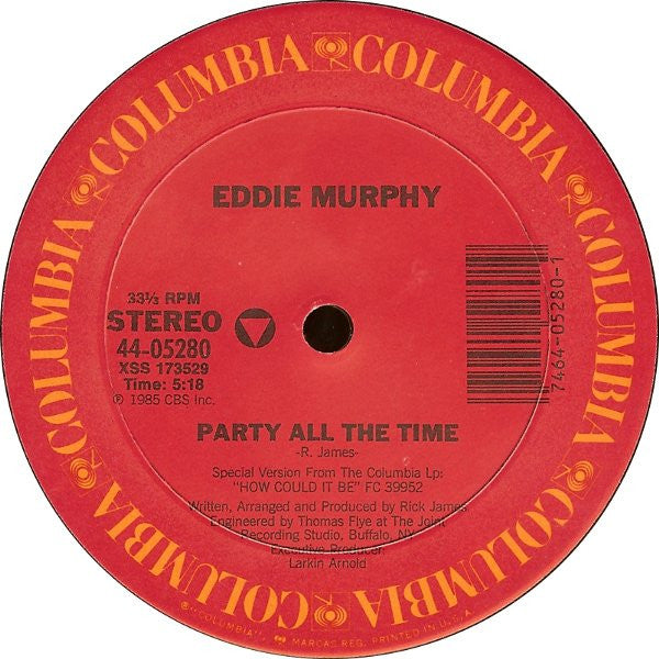 Eddie Murphy : Party All The Time (12", Single, Pit)