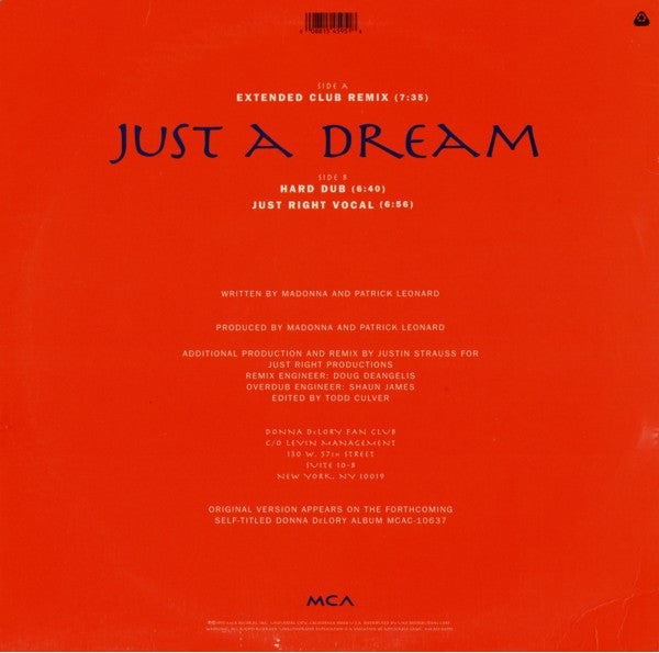 Donna DeLory* : Just A Dream (12", Single)