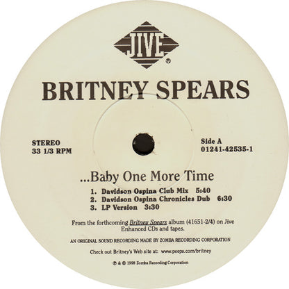 Britney Spears : ...Baby One More Time (12", Single)