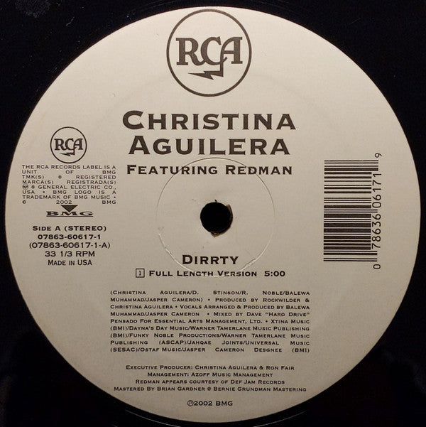 Christina Aguilera Featuring Redman : Dirrty (12")