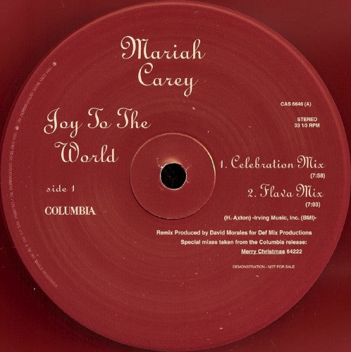 Mariah Carey : Joy To The World (12", Promo, Red)